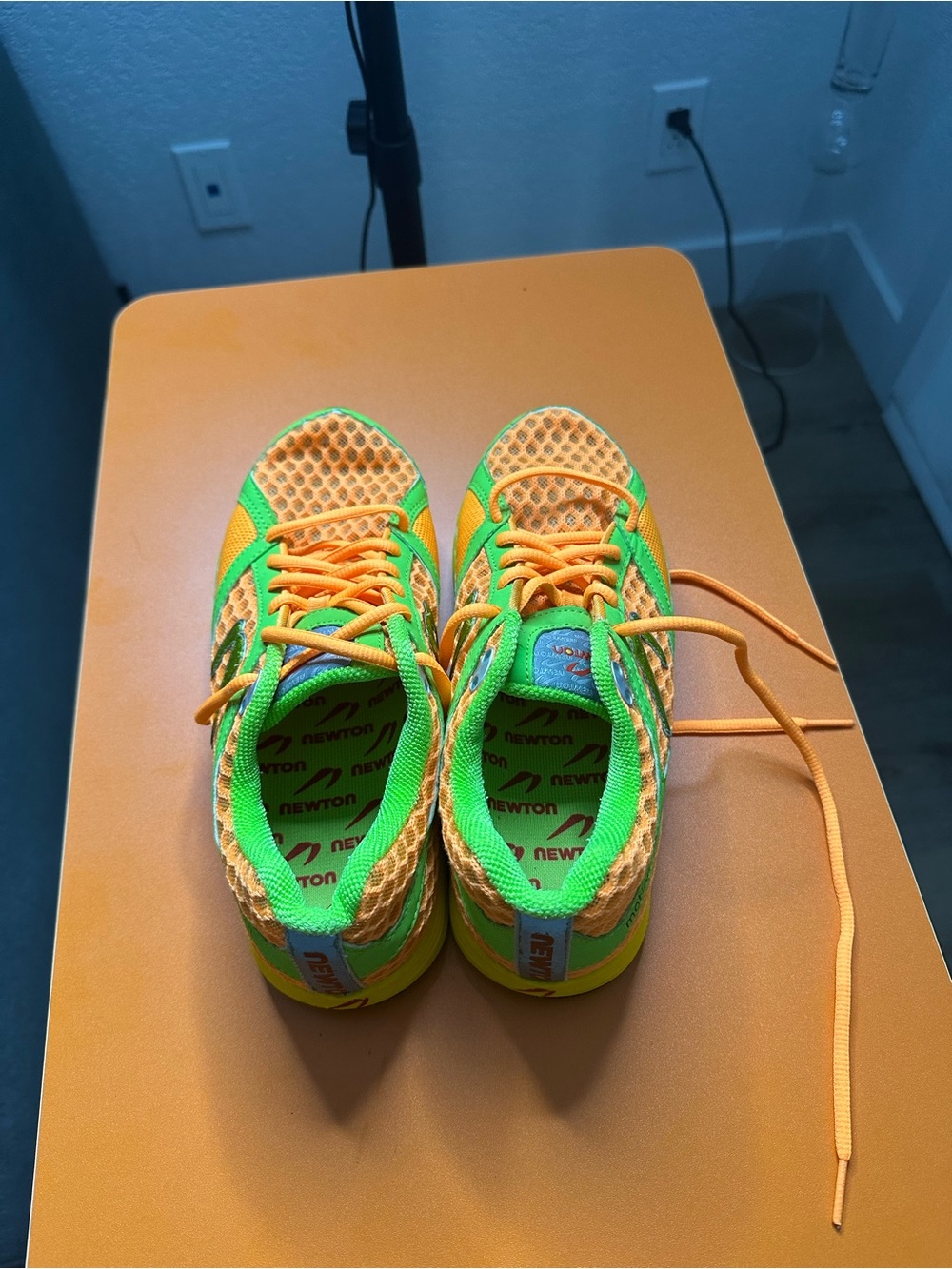 Newton Kids Running Sneakers — Orange & Green